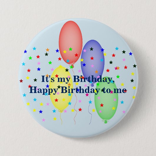 Happy Birthday voor mij Ronde Button 7,6 Cm (Voorkant)