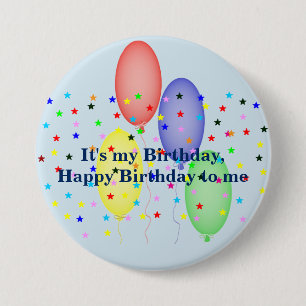 Happy Birthday voor mij Ronde Button 7,6 Cm