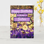 Happy Birthday voor mijn zus Kaart (Gele Bloem)