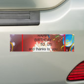Happy Birthday voor ons Art Print Bumpersticker (Op auto)