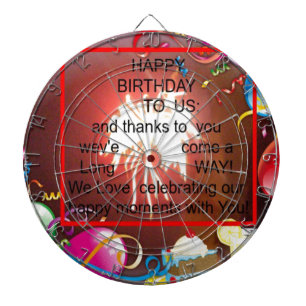 Happy Birthday voor ons Art Print Dartbord