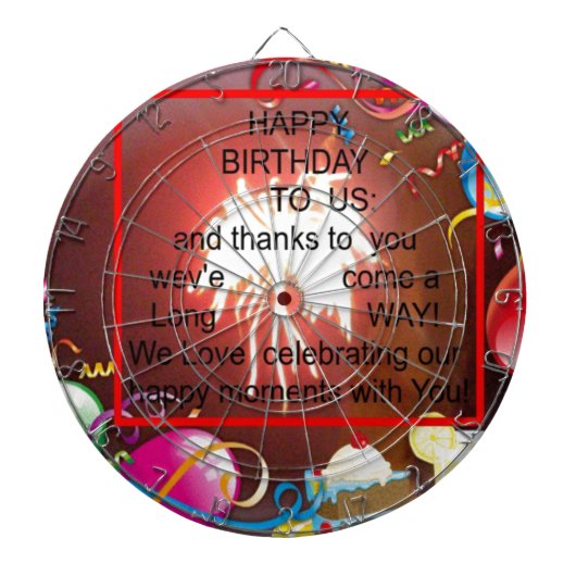 Happy Birthday voor ons Art Print Dartbord (Voorkant)