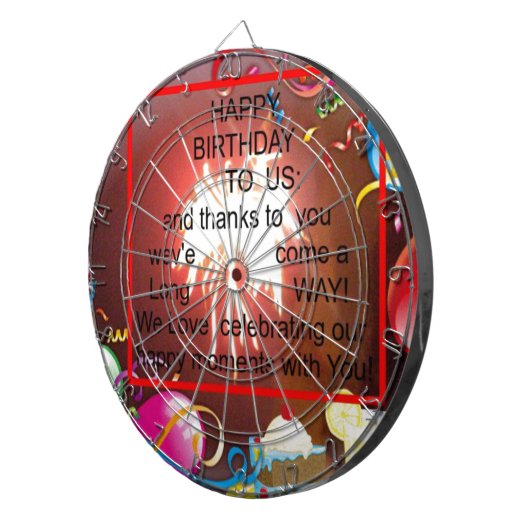 Happy Birthday voor ons Art Print Dartbord (Voorkant Rechts)
