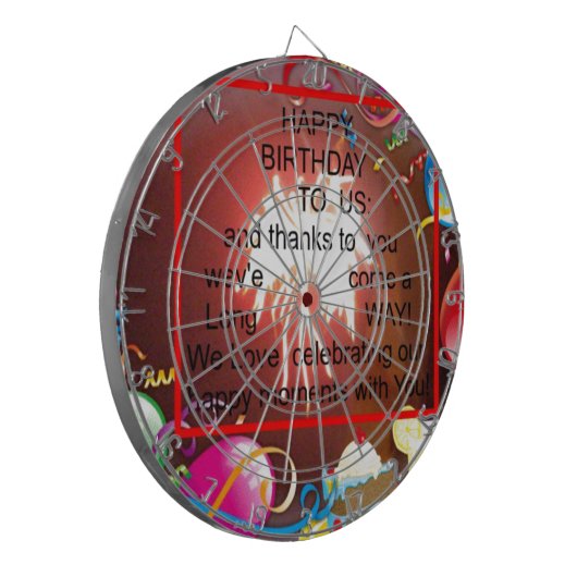 Happy Birthday voor ons Art Print Dartbord (Voorkant Links)