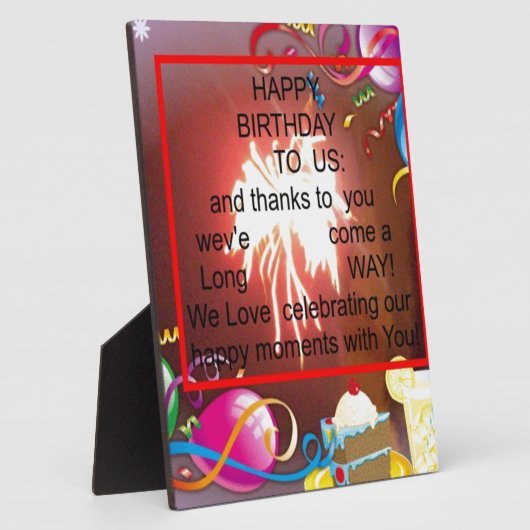 Happy Birthday voor ons Art Print Fotoplaat (Zijkant)