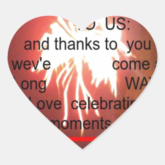 Happy Birthday voor ons Art Print Hart Sticker (Voorkant)