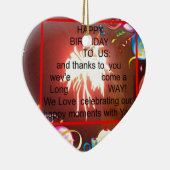 Happy Birthday voor ons Art Print Keramisch Ornament (Rechts)