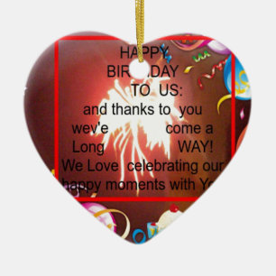 Happy Birthday voor ons Art Print Keramisch Ornament