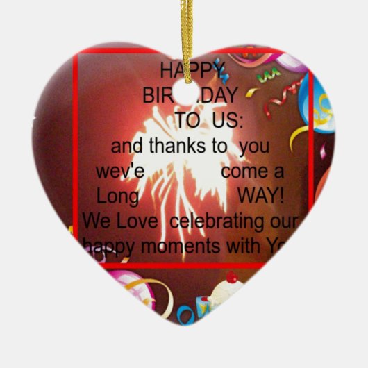 Happy Birthday voor ons Art Print Keramisch Ornament (Voorkant)