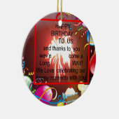 Happy Birthday voor ons Art Print Keramisch Ornament (Rechts)