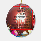 Happy Birthday voor ons Art Print Keramisch Ornament (Links)