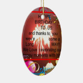 Happy Birthday voor ons Art Print Keramisch Ornament (Rechts)