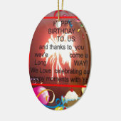 Happy Birthday voor ons Art Print Keramisch Ornament (Links)