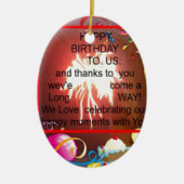 Happy Birthday voor ons Art Print Keramisch Ornament (Voorkant)