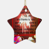 Happy Birthday voor ons Art Print Keramisch Ornament (Rechts)