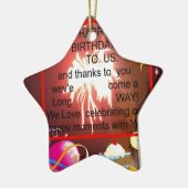 Happy Birthday voor ons Art Print Keramisch Ornament (Links)