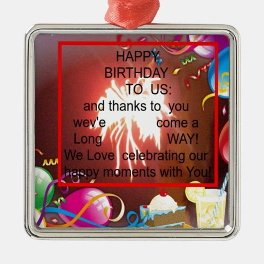 Happy Birthday voor ons Art Print Metalen Ornament (Voorkant)