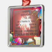 Happy Birthday voor ons Art Print Metalen Ornament (Links)