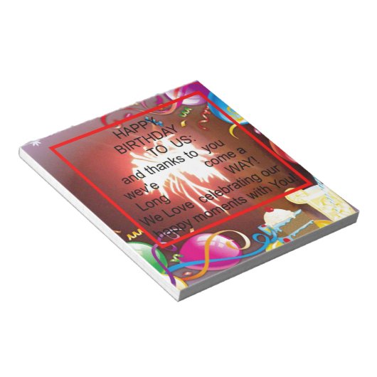 Happy Birthday voor ons Art Print Notitieblok (Schuin)