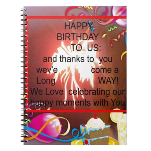 Happy Birthday voor ons Art Print Notitieboek (Voorkant)