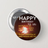 Happy Birthday voor ons Art Print Ronde Button 5,7 Cm (Voorkant /achterkant)
