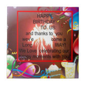 Happy Birthday voor ons Art Print Tegeltje (Voorkant)