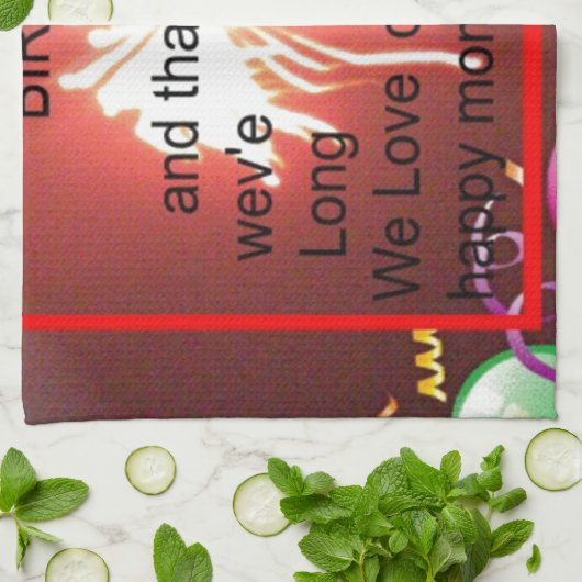 Happy Birthday voor ons Art Print Theedoek (Gevouwen)