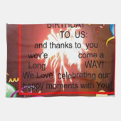 Happy Birthday voor ons Art Print Theedoek (Horizontaal)