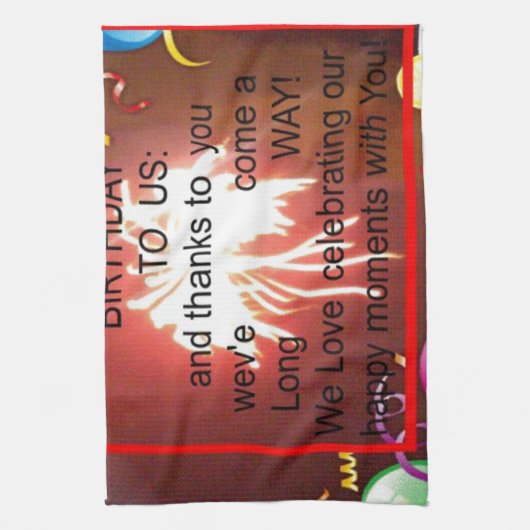 Happy Birthday voor ons Art Print Theedoek (Verticaal)