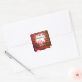 Happy Birthday voor ons Art Print Vierkante Sticker (Envelop)