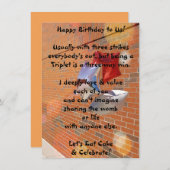 Happy Birthday voor ons Triplets Flat Card (Voorkant / Achterkant)