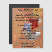 Happy Birthday voor ons Triplets Magnetic Card (Voorkant / Achterkant)