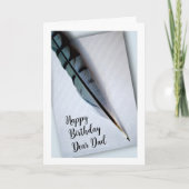 Happy Birthday voor pap Blue Jay Feather Card Kaart (Voorkant)
