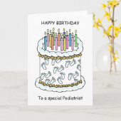 Happy Birthday voor Podiatrist Cake en Candles Kaart (Gele Bloem)