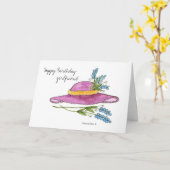 Happy Birthday Vriendin * Roze Pet Kaart (Gele Bloem)
