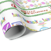 Happy Birthday Vrolijk kerstinpakpapier Cadeaupapier (Rol Hoek)