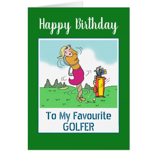 Happy Birthday Vrouw Golfer (Voorkant)