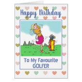 Happy Birthday Vrouw Golfer (Voorkant)