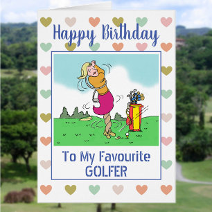 Happy Birthday Vrouw Golfer