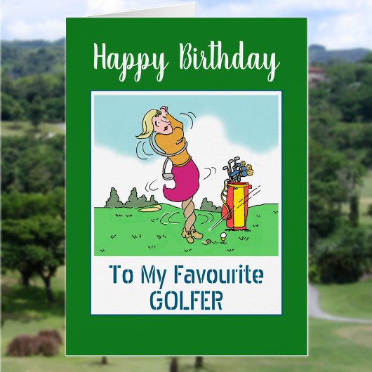 Happy Birthday Vrouw Golfer