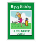 Happy Birthday Vrouw Golfer (Voorkant)