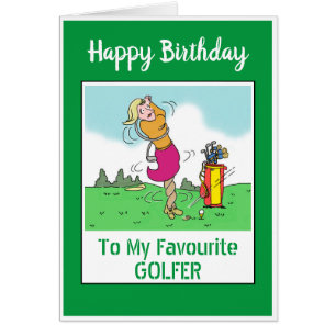 Happy Birthday Vrouw Golfer