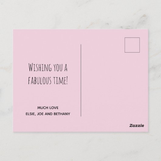 Happy Birthday Vrouwelijke  Pastel Stripes/Arty Briefkaart (Achterkant)