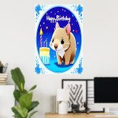 Happy Birthday-vrouwtje | AI Art Poster (Thuiskantoor)