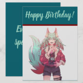 happy Birthday, VTuber, anime  Feestdagenkaart (Voorkant / Achterkant)