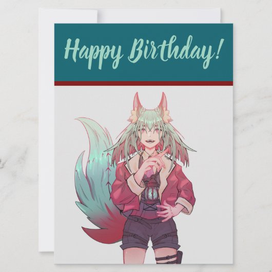 happy Birthday, VTuber, anime  Feestdagenkaart (Voorkant)