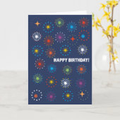 Happy Birthday Vuurwerk Wenskaart Kaart (Gele Bloem)