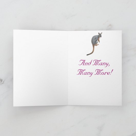 Happy Birthday Wallaby Card Kaart (Binnen)