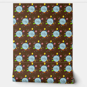 Happy Birthday Wallpaper   aangepast vinyl decor Behang