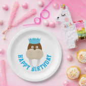Happy Birthday Walrus Papieren Bordje (Feest)